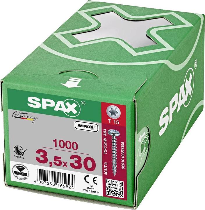 Image du produit Spax Vis pour panneaux d'aggloméré PH T15 3,5x30 mm (1000 Vis par pièce)
