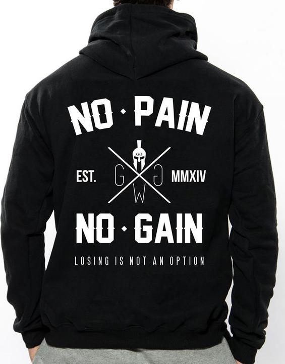 Actual product image Gym Generation No Pain No Gain Hoodie Black (XL)