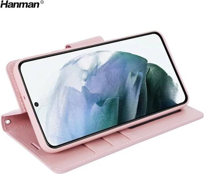 Image du produit Hanman Huawei P30 Pro - Housse à clapet en métal avec 3 emplacements pour cartes, or rose (Huawei P30 Pro)