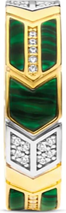 Image du produit Ti Sento Milano Bague vert malachite bicolore plaqué or 12202MA (56, Argent 925)