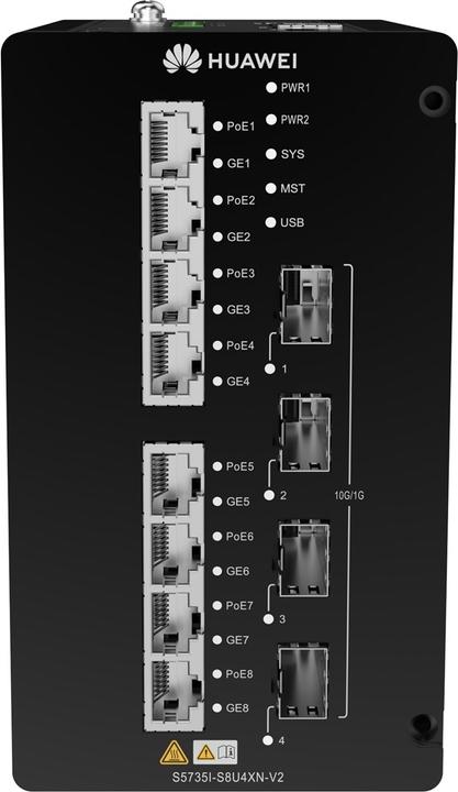 Immagine prodotto Huawei Switch Ethernet serie S5700 - 8 * porte 10/100/1000BASE-T 4 * porte 10GE SFP+ PoE ++ DIN-Shi (8 Porti)