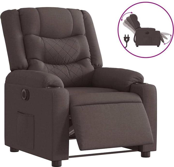 Image du produit VidaXL Fauteuil Relax Electrique Tissu Marron Foncé