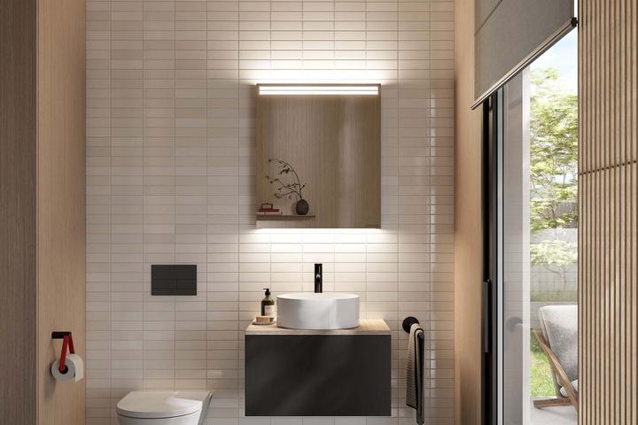 Immagine prodotto Schneider ARANGALINE con riscaldamento a specchio Specchio illuminato a LED, con presa, 127x78x14cm
