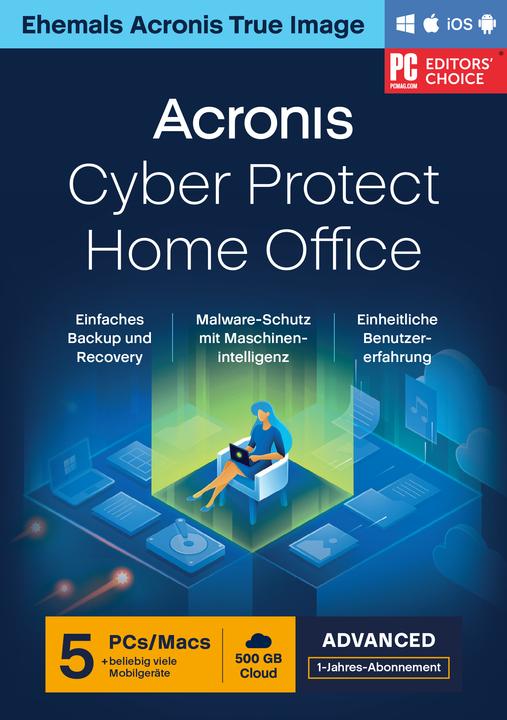 Produktbild Acronis Cyber Protect Advanced Subscription 5 devices / 500GB / 1year Cloud Storage (1 User, 1 Geräte/User, 12 Monate)