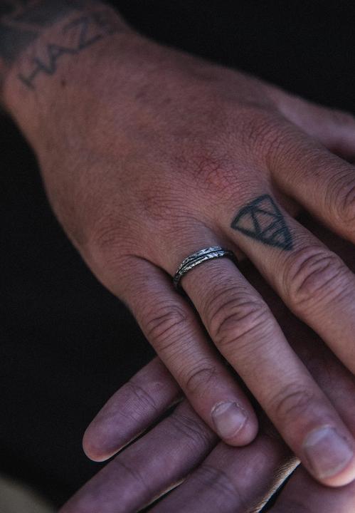 Immagine prodotto Haze & Glory Ring Bandring - Slider Oxid Finish 925 Silber (60, 925 Argento)