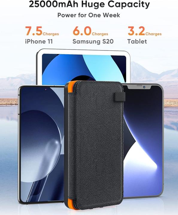 Immagine prodotto Hiluckey Solar Powerbank mit 4 Solarpanels (25000 mAh, 15 W)