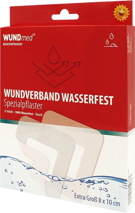 Actual product image Wundmed Plasters Waterproof white 8.0 x 10.0 cm, 5 pcs. (5 x)