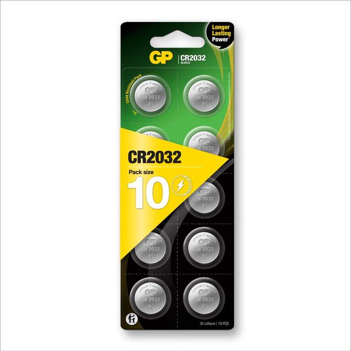 Produktbild GP Batteries Knopfzelle Lithium (10 Stk., CR2032, 220 mAh)