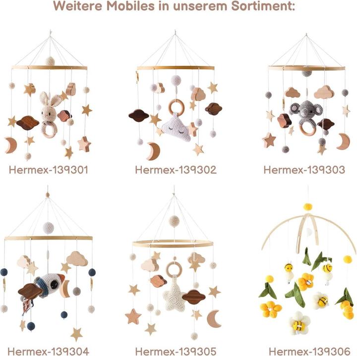 Actual product image Hermex Hängemobile Mobile Schlafmobile Baby Wiege Spielzeug