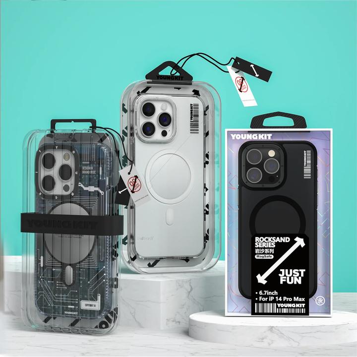Actual product image Youngkit Cover Colour-Gradient Luggage-Inspired Case /orange (Apple iPhone 15)