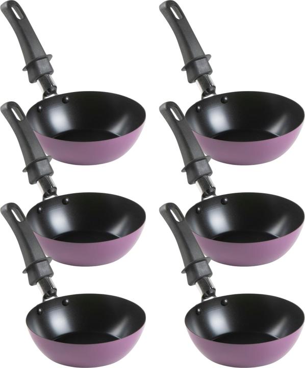 Produktbild Domo Wok Pfännchen 6er Set, lila (Wok Pfanne, Edelstahl)