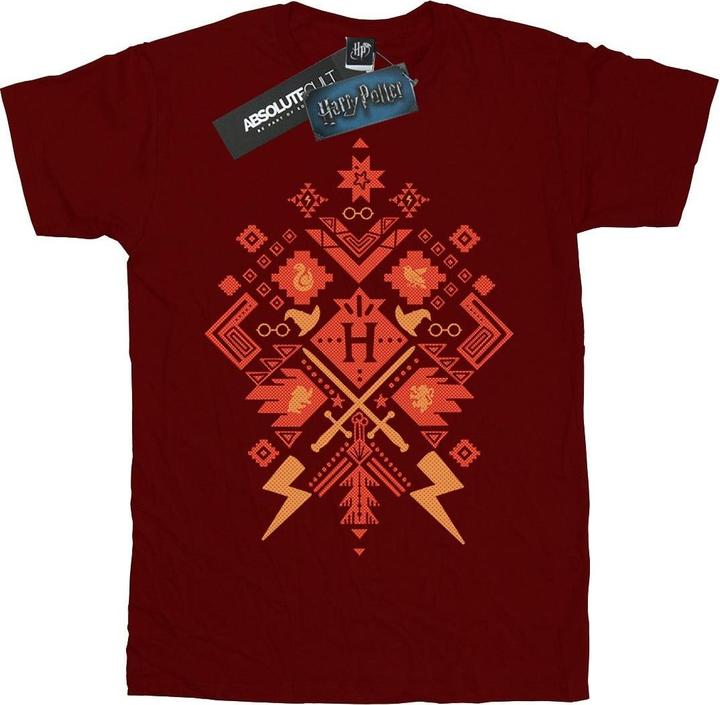Actual product image Girls Christmas Fair Isle Cotton T-Shirt (128)