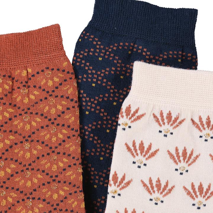 Image du produit La Redoute Collections Lot de 3 chaussettes à motif Art déco (Lot de 3, 38, 41)