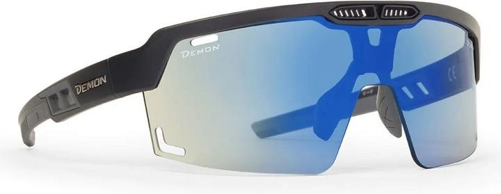 Demon Speed Vent DCHROM sports glasses (matt black blue-blue mirror, Gold mirrored, Cylindrical, Self-tinting)