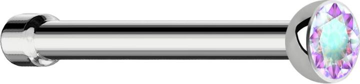 Produktbild Star Piercing Nasenstecker gerade silber mit Kristall multicolor (Titan G23, ohne Messing)