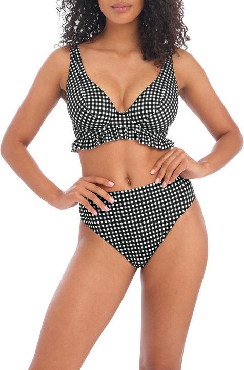 Actual product image 's underwired swimsuit top with straps check in (90 E)