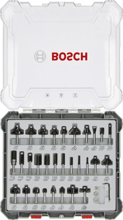 Bosch Professional Zubehör Jeu de burrs freehand. 8 mm shank. 30 pièces
