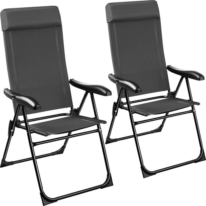 Actual product image tectake 2x Foldable camping chair Müritz with head cushion
