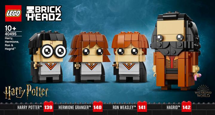 Produktbild LEGO Harry, Hermine, Ron & Hagrid (40495, LEGO Brickheadz, LEGO Seltene Sets)