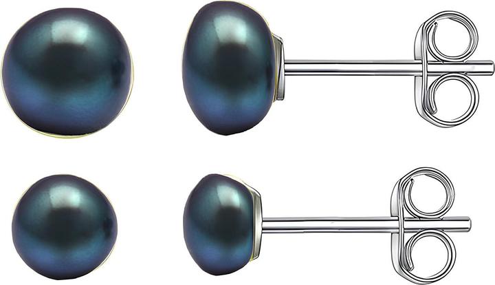 Actual product image Leyda Pearl stud earrings (Coloured stone)