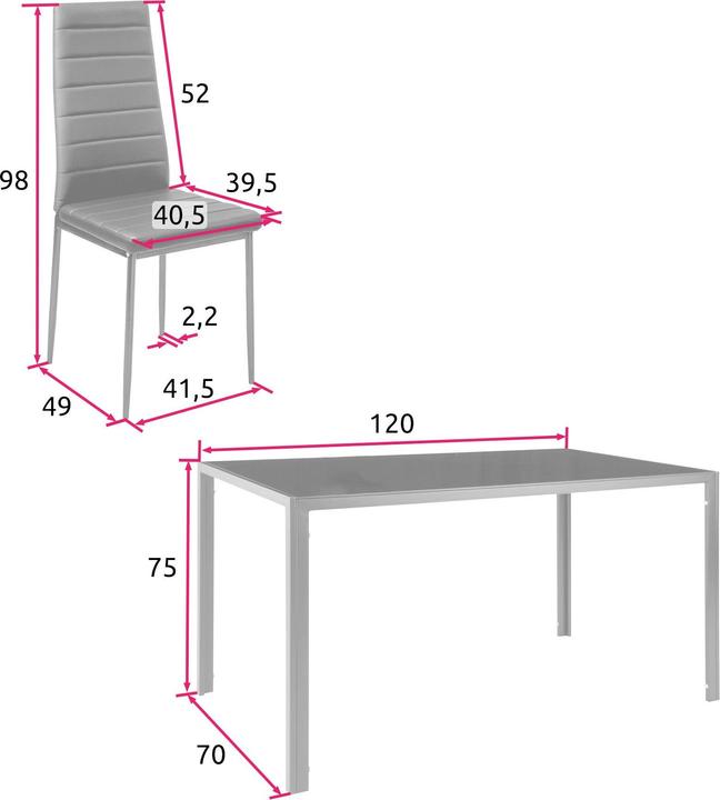 Produktbild tectake Essgruppe Berlin (120 x 70 x 75 cm)