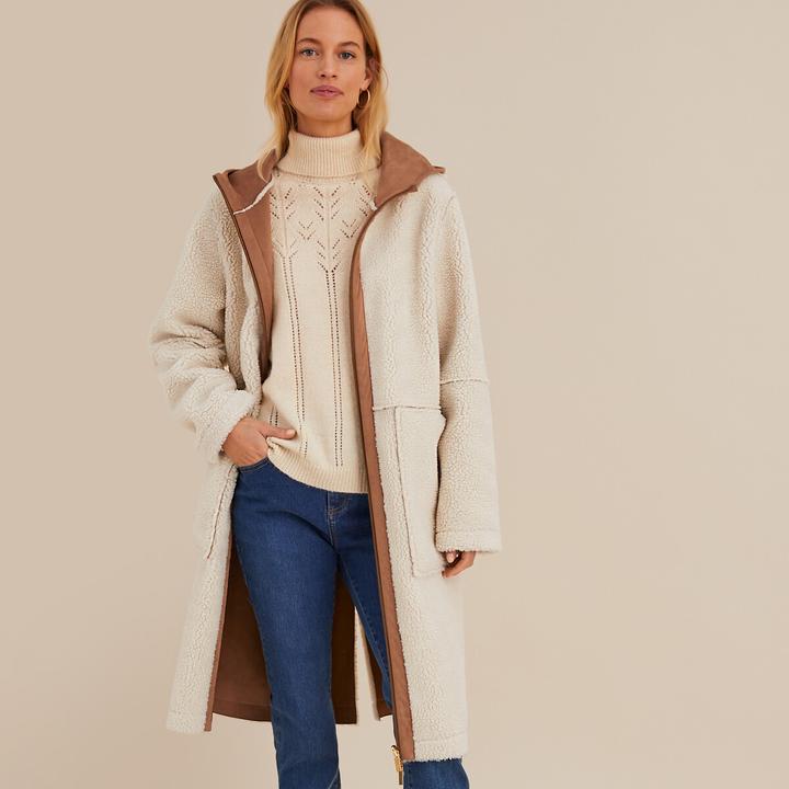 Produktbild Anne Weyburn Kapuzenmantel aus Lammfell-Imitat (38)