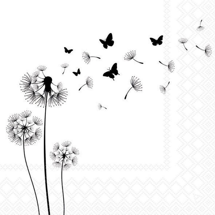 Actual product image Ambiente Motif napkin 33x33cm Mourning dandelion (20 x, 33 x 33 cm)