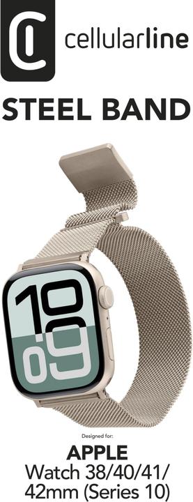 Produktbild Cellularline Steel Band - Apple Watch (38 mm, 40 mm, 41 mm, Stainless Steel)
