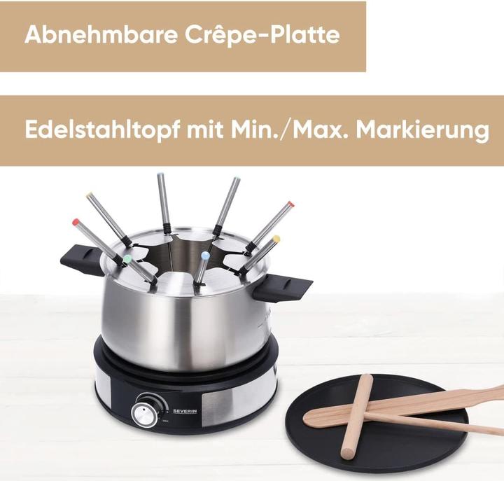 Actual product image Severin FO2471 stainless steel, black (Chinoise Fondue, Fondue Bourguignonne, Chocolate fondue, Cheese fondue)