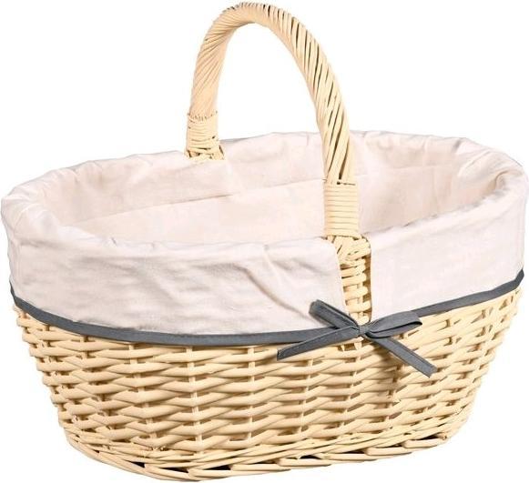 Image du produit Kesper Panier à provisions en osier naturel avec doublure textile 45x34x37 cm
