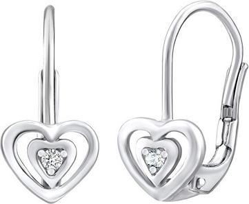 Produktbild Silvego Heart-shaped silver earrings with Swarovski zircons SILVEGO70536Z