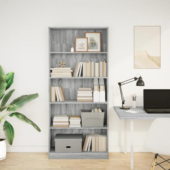 Image du produit VidaXL Bücherregal Regal Standregal Büroregal Aufbewahrungsregal Grau Sonoma (80 x 24 x 176 cm)