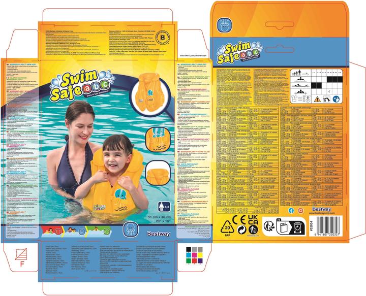 Produktbild Bestway Schwimmweste 3-6 Jahre Swim Safe Step (One Size, 14 - 23 kg)