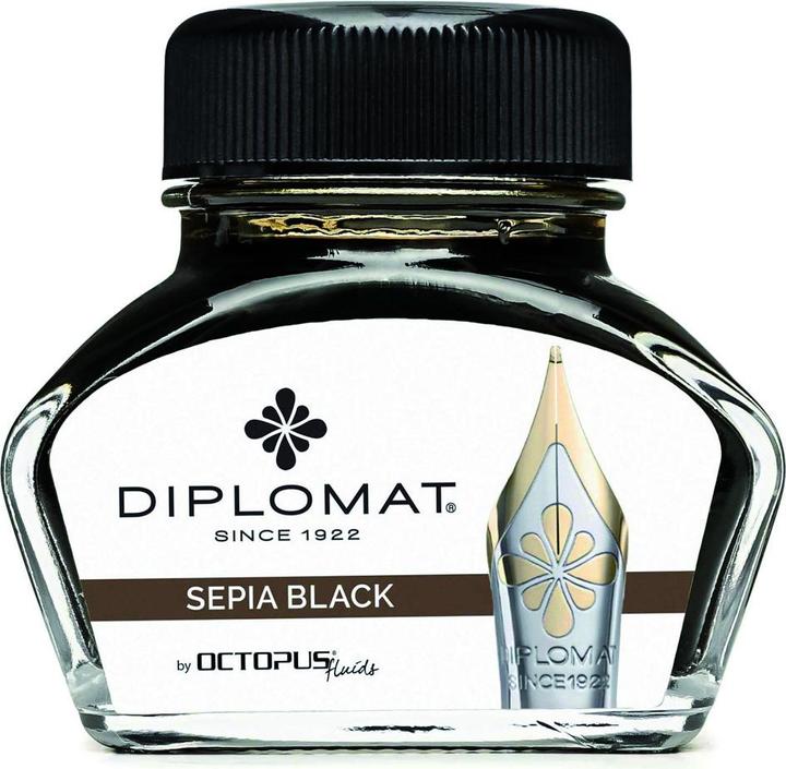 Image du produit Diplomat Verre à encre Sépia Noir 30ml (Dispositif de recharge, Noir)