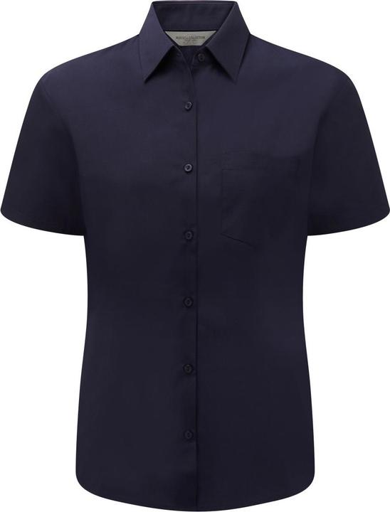 Russell Collection Poplin Bluse Kurzarm pflegeleicht