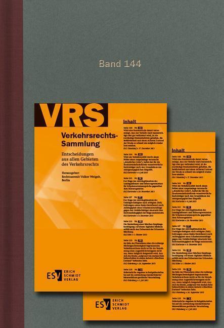 Produktbild Weigelt:Verkehrsrechts-Sammlung (VRS) B (Deutsch, Erich Schmidt, 2023)