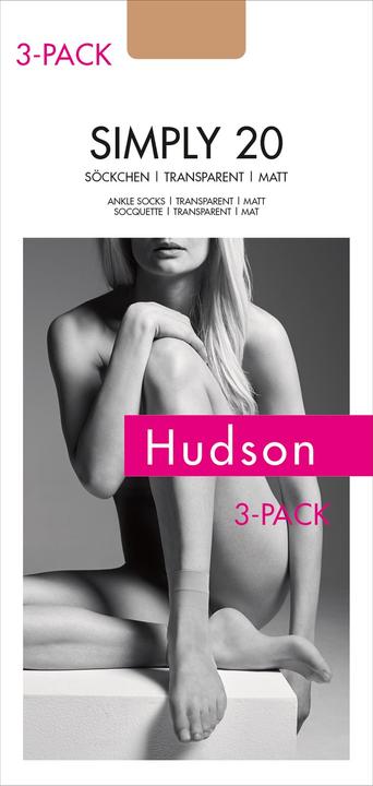 Actual product image Hudson Simply 20 (3 x pack of 3) fine socks, colour 010 teint, size 35-38 (Single pack, 35 - 38)
