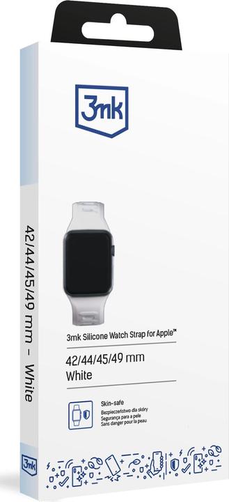 Immagine prodotto 3MK Cinturino in silicone biały/white dla Apple Watch 42/44/45/49mm (Silicone, Acciaio inossidabile)