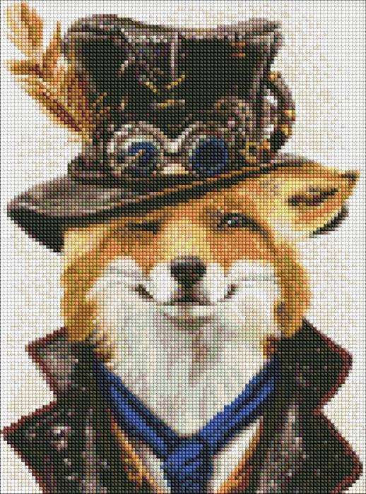 Actual product image Ideyka Diamond Painting - Fox with frame 30 x 40 cm