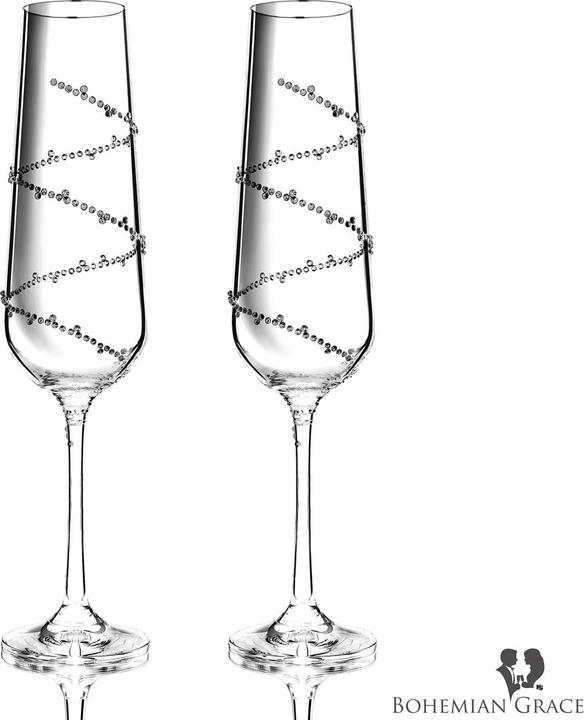 Produktbild Bohemian Grace Swarovski Elements Sektgläser, 2Stk (20 cl, 2 Gläser, Sektgläser)