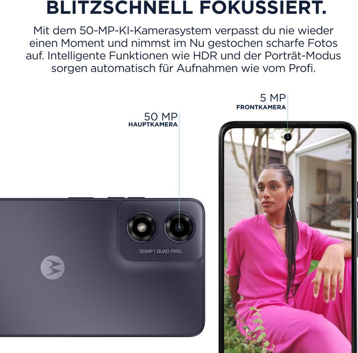 Image du produit Motorola moto g04s (64 Go, Concord Black, 6.60", Double SIM, 50 Mpx, 4G)