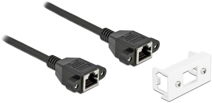 Delock Netzwerk Verlängerungskabel für Easy 45 Modul S/FTP RJ45 Buchse zu RJ45 Buchse Cat.6A 2 m schwarz (S/FTP, CAT6a, 2 m)