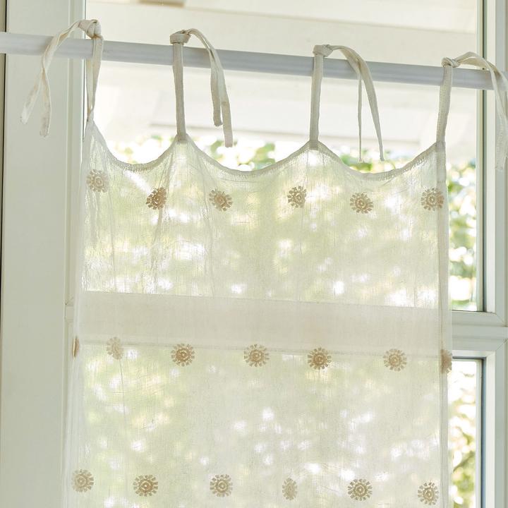 Produktbild Loberon Scheibengardine Vilriour beige/weiss (45 cm, H)
