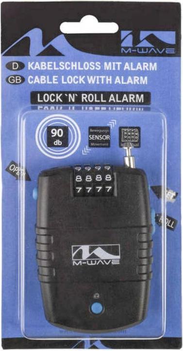 Produktbild M-Wave Kabelschloss LOCK'N'ROL Schwar (60 cm)