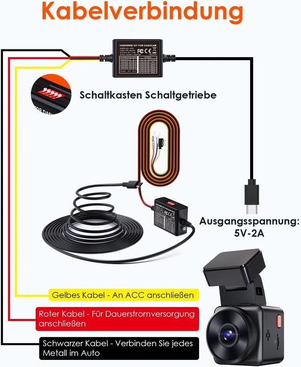 Image du produit Vantrue Kit Dashcam Hardwire avec supports de sécurité