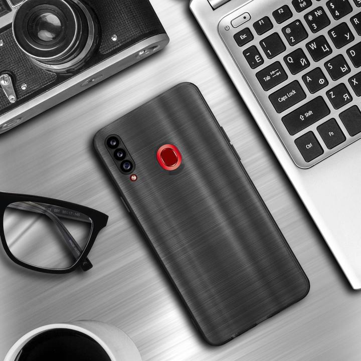 Image du produit Cadorabo Housse pour Samsung Galaxy A20s en TPU brossé Protection appareil photo LM160 Style (Samsung Galaxy A20s)