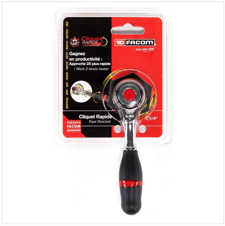 Produktbild Facom Umschaltknarre 1/4 mit 360° Drehgriff Grösse 1/4 (6.3 mm) (1/4")