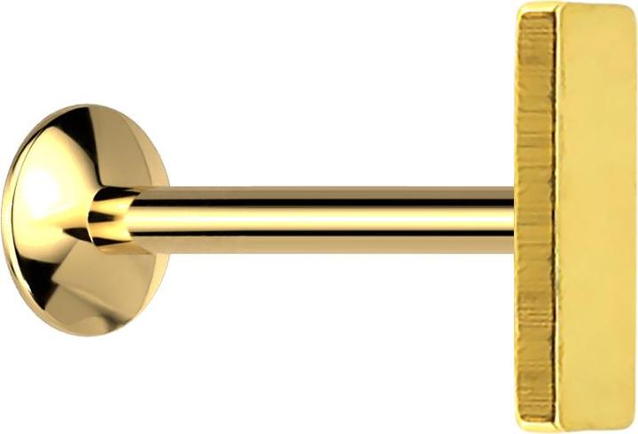 Actual product image Star Piercing Micro UFO Labret female thread gold plated with bar (without brass, Surgical steel 316L)