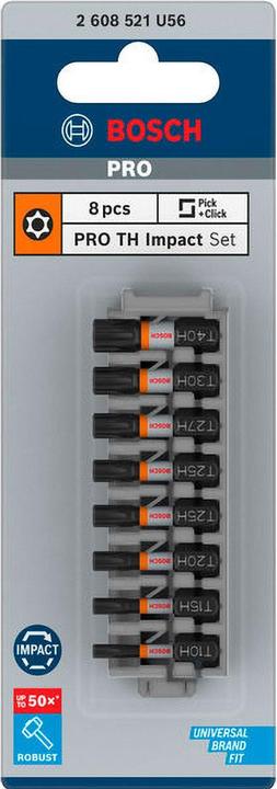 Produktbild Bosch Professional Zubehör PRO Torx Security Impact Bit, T10H, T15H, T20H, T25H(x2), T27H, T30H, T40H, 25 mm, 8-tlg. (T25x2, T27H, T40H, T10H, T20H, T15H, T30H)