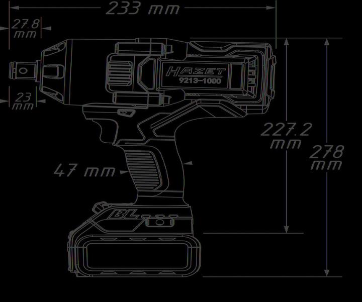 Image du produit HAZET Visseuse à choc sans fil 9213-1000 (Fonctionnement sur batterie)